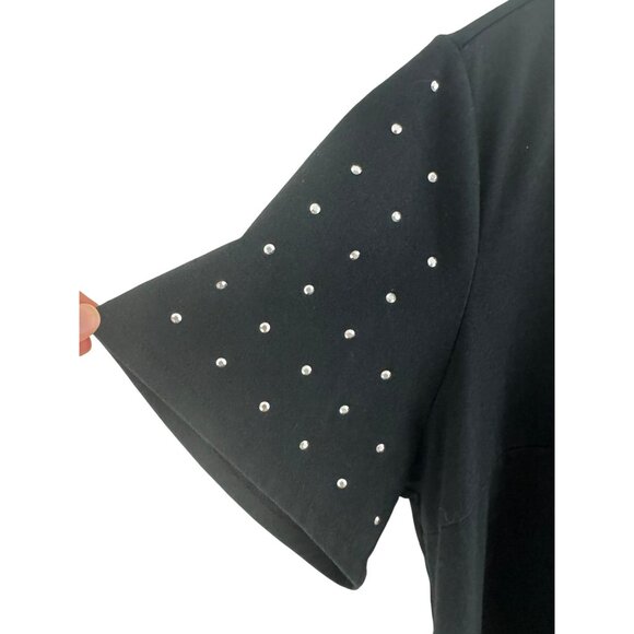 Lane‎ Bryant ACDC Soft T-Shirt Dress Black Studded Size 14/16 1X Plus Band Tee - Picture 5 of 10